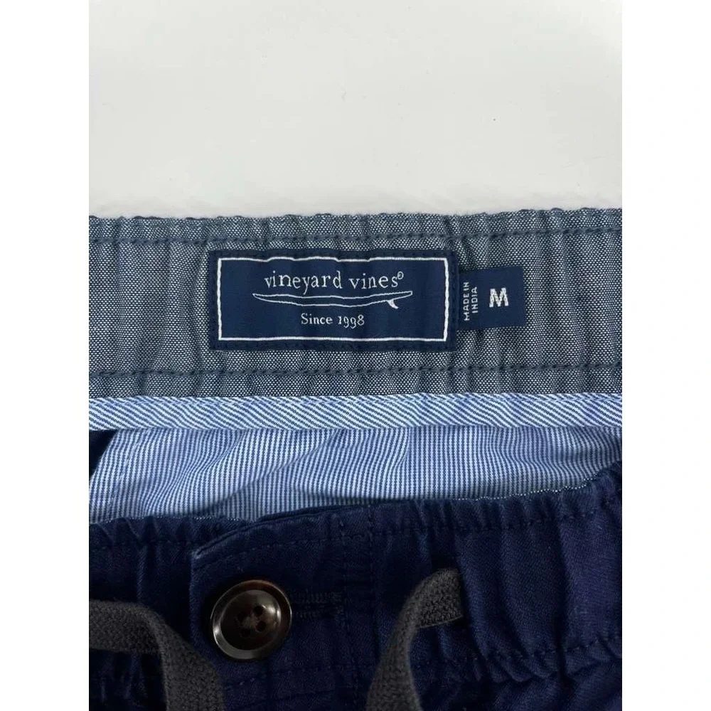 Vineyard Vines Pull On Pants Mens Sz M Blue Straight Drawstring Flat‎ Front